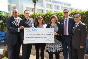 Representatives from James M. Cox Foundation present CHOC with $200,000 grant