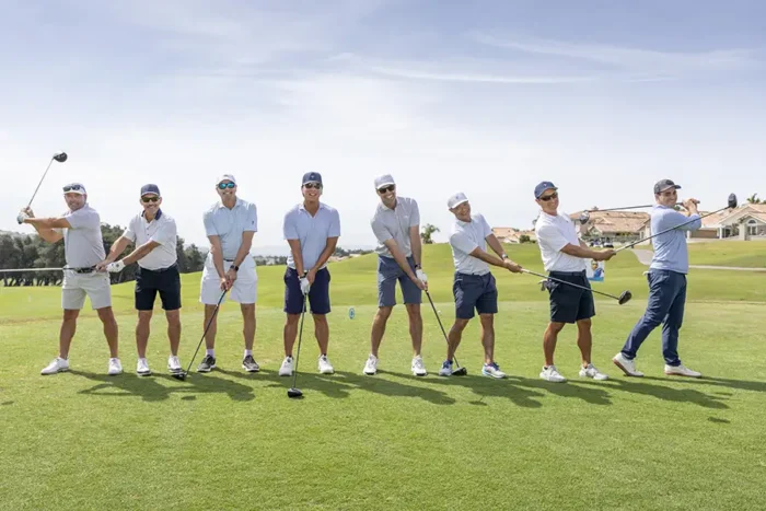 Golfers line up for a swing at the CHOC Classic, supporting children and families served by Rady Children’s Health.